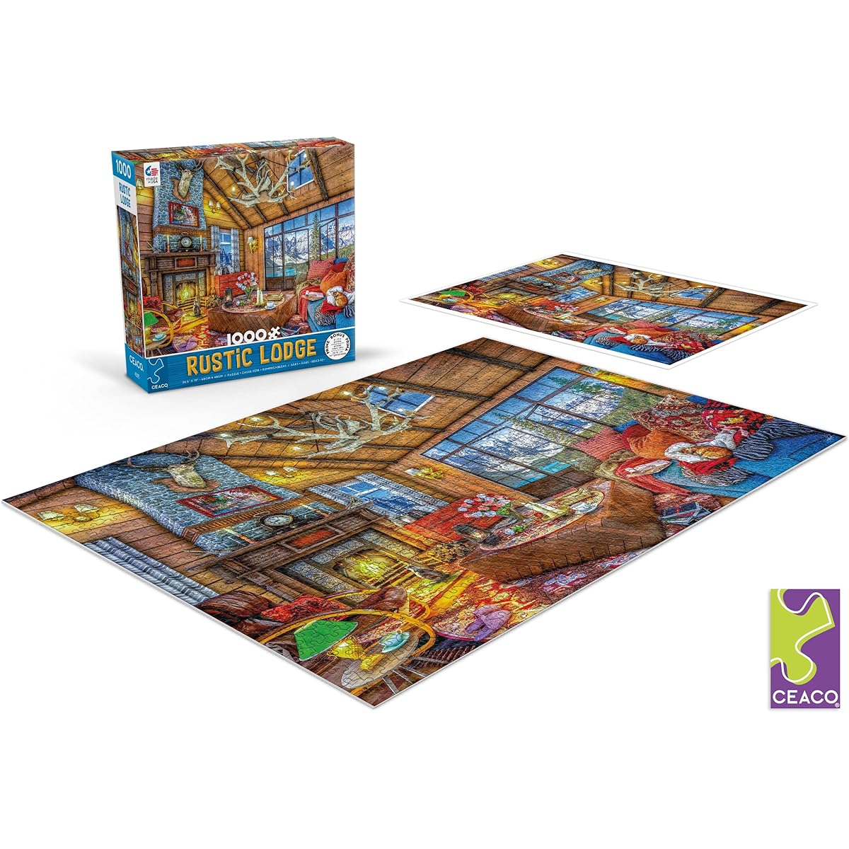 Ceaco - Rustic Lodge - Log Cabin Retreat - 1000 Piece Jigsaw Puzzle