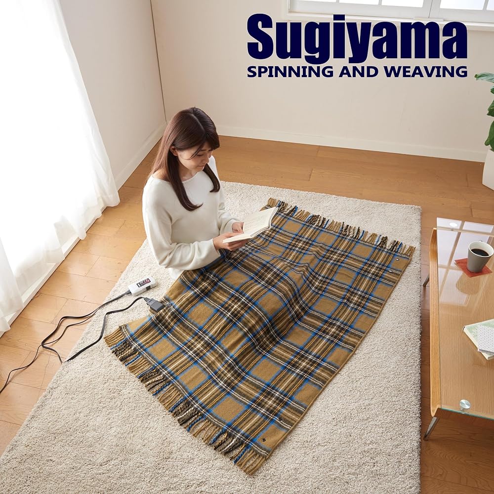 [ Color] Sugiyama Electric Throw (Delivered in a shopping bag) Comes with a timer to prevent you from forgetting to turn it off, Made in Japan, Washable, 82 x 140 cm, SSW22H22(RU), Raw Umber