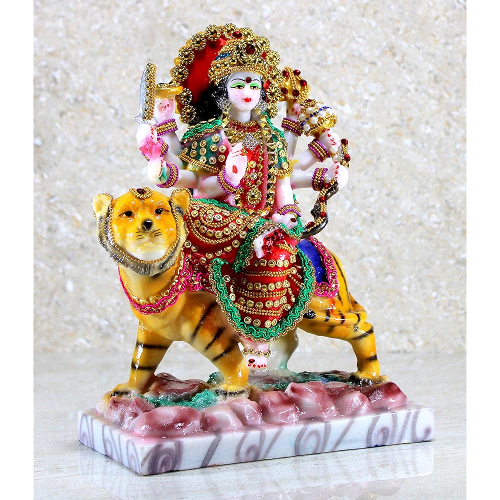 eSplanade Maa Durga Matarani Deity Statue Murti Moti Home Mandir (25.4cm/10inch) Durga Maa Matarani Mata Sherawali
