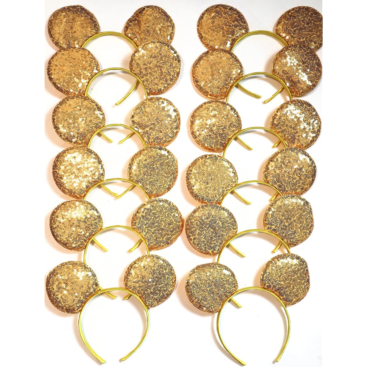 CL GIFT Set of 12 - Yellow/Gold Sequin Mickey Ears, Belle/Beauty and the Beast Snow White Ears, DIY Mickey Ears, Minnie Ears, DIY Mickey Ears