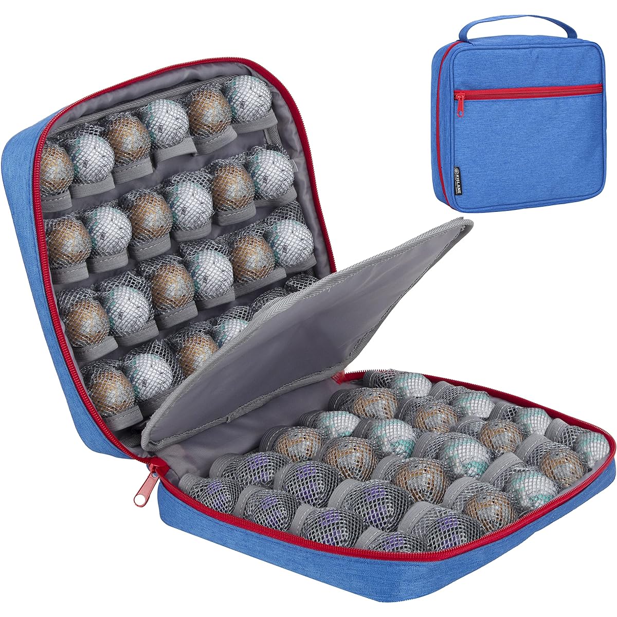 KISLANE 48 Toy Storage Case Bakugan Figures BakuCores Children's Carrying Case for 48 Bakugan Figures, Blue, Carrying Case