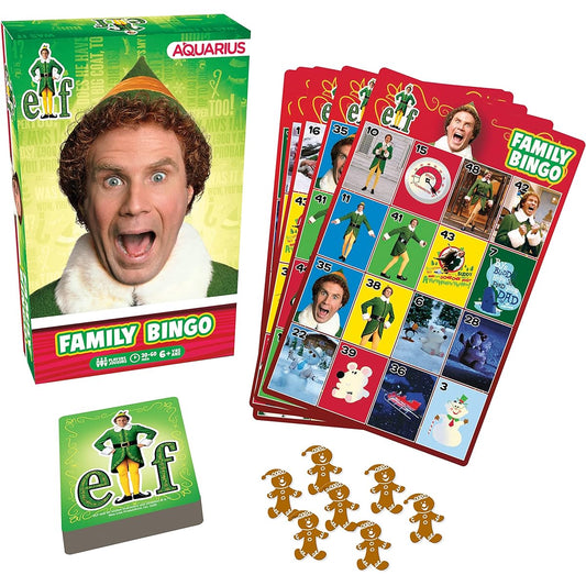 AQUARIUS Elf Bingo Game - Fun Family Party Game for Kids, Teens and Adults - Fun Family Game Night Gift - Officially Licensed Elf Product - For ages 8 and up
