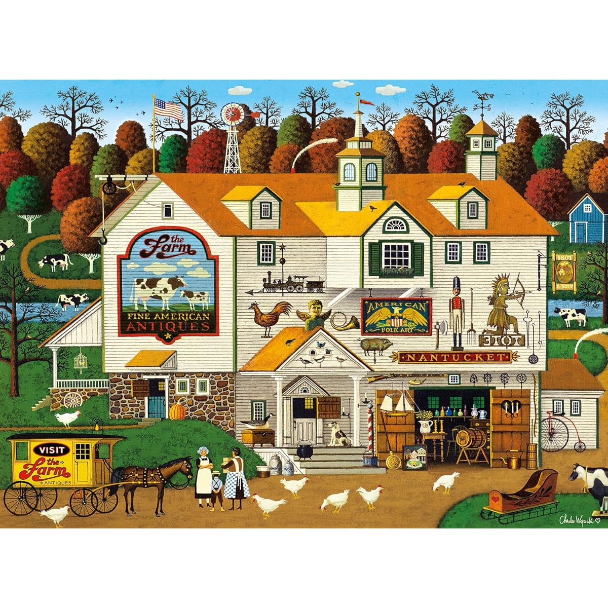 Buffalo Games Jigsaw Puzzle Charles Wysocki The Farm 1000 Piece