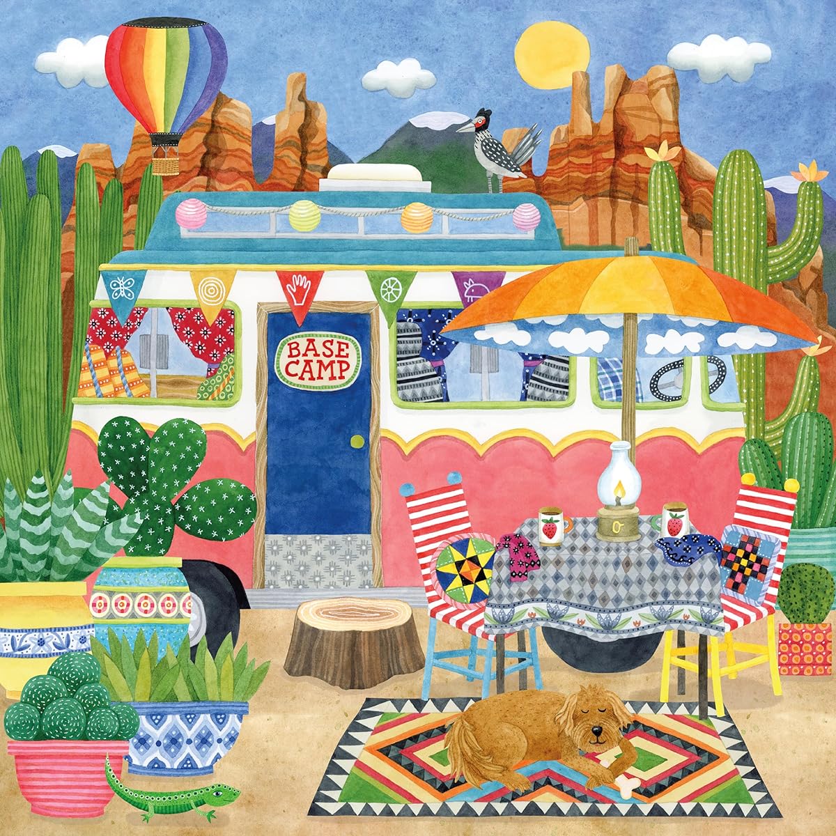 Ceaco - Happy Camper - Cactus Campout - 300 Extra Large Piece Jigsaw Puzzles