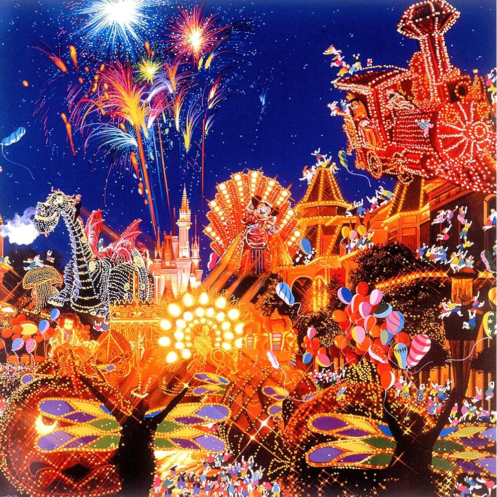 Ota Art Hiro Yamagata Disney Parade Framed Poster Electrical Parade Size: Approx. 92.1 x 62.1 x 2cm