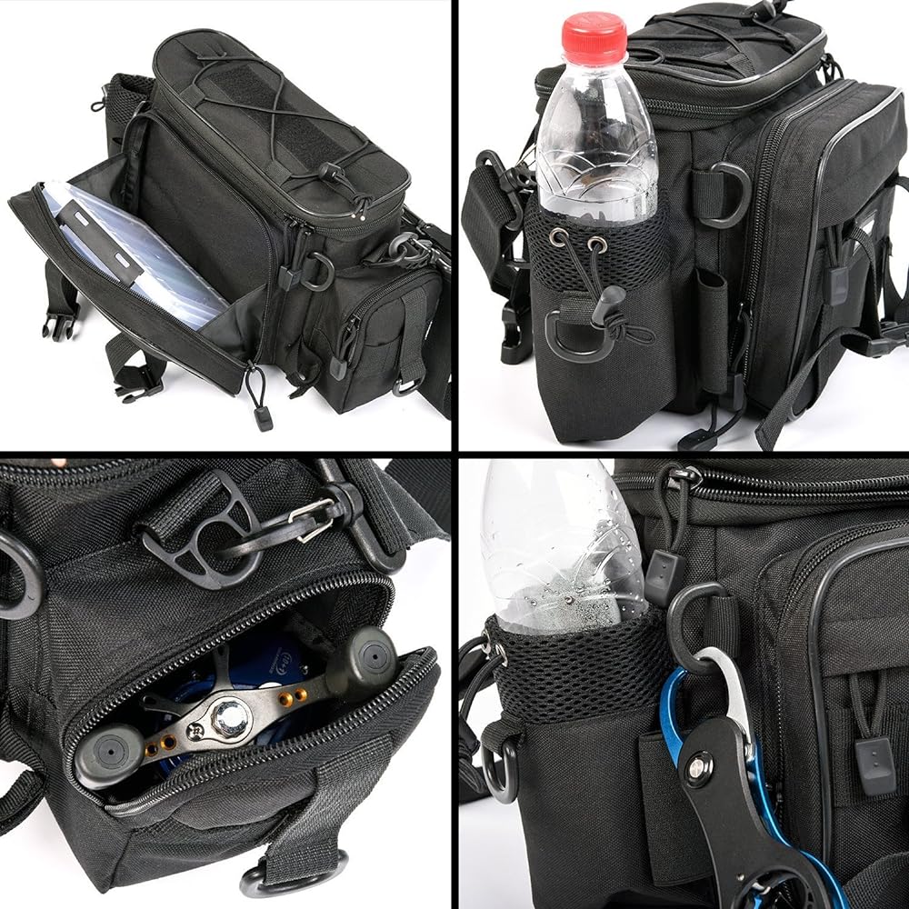Multi-functional outdoor 4-way bag, fishing bag, fishing bag, hip bag, shoulder bag, bicycle/travel/going out/camera bag, durable, waterproof, lightweight, storable