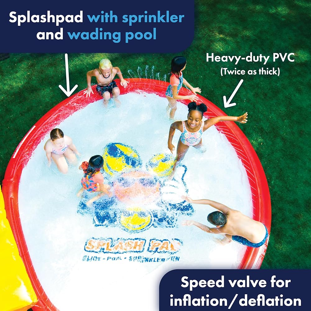 WOW Sports Giant Super Splash Pad 12' Diameter Inflatable Splash Pad with Sprinklers | 21-2050