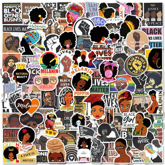 150 Melanin Poppin Stickers, Black Girls Sticker Pack.