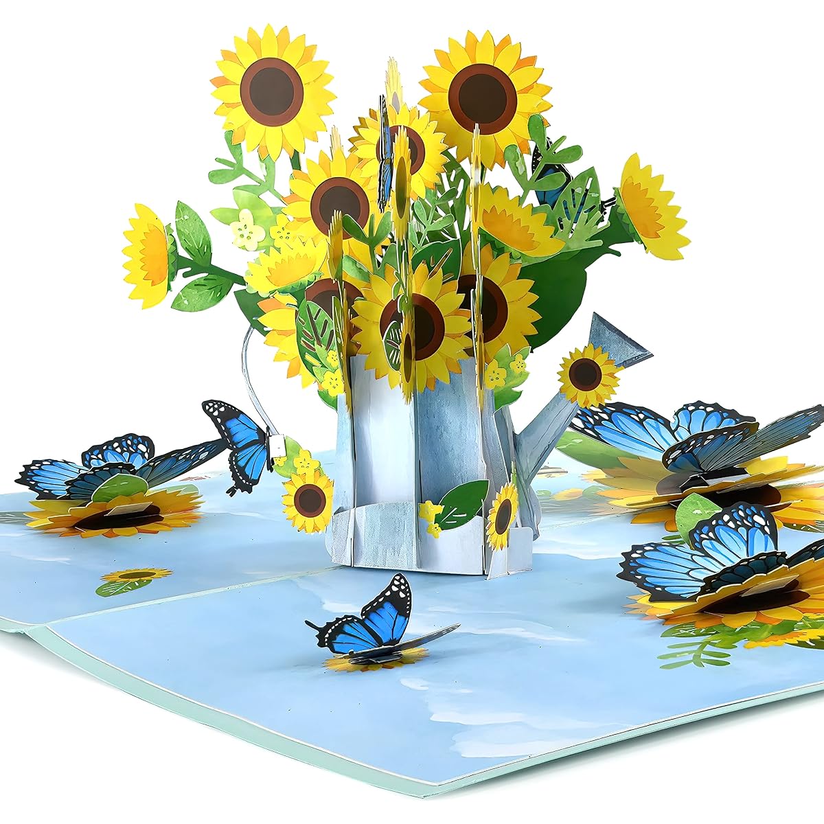 Tea Bug Cards Sunflowers in a Watering Can Pop Up Cards Mother's Day Birthday Anniversary Spring Cards Get Well Soon All Occasions