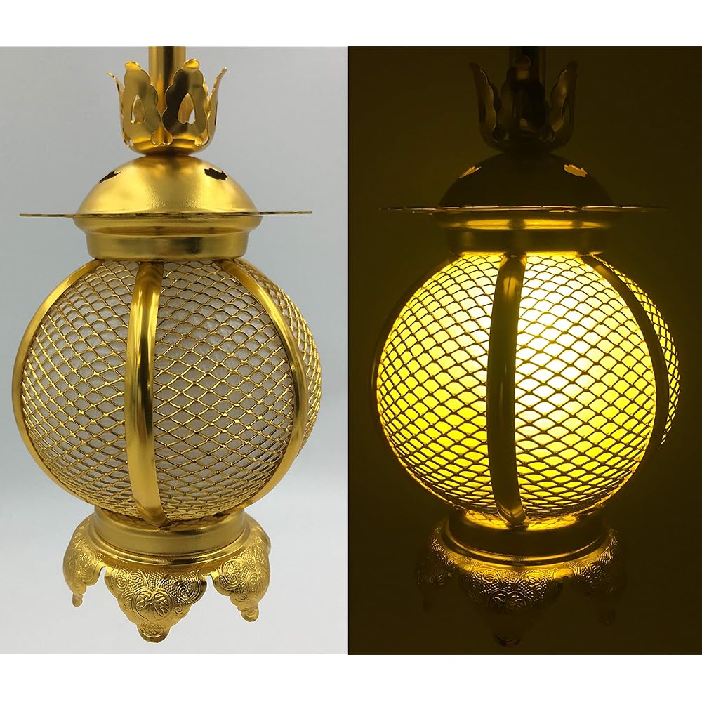 Lacquer Product Hanging Lantern (Hanging Lantern) [Includes LED Wiring Set] Aluminum Round Medium/Diameter 9.5cm 1 Pair