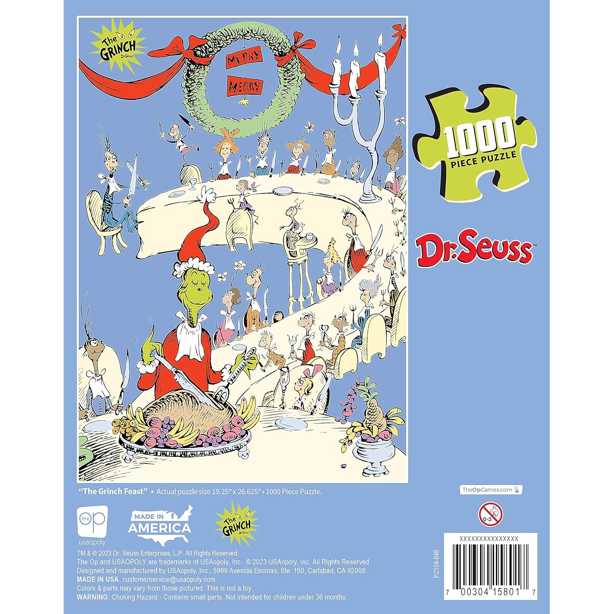 Dr. Seuss "The Grinch Feast" 1000 Piece Jigsaw Puzzle | Collectible Puzzles Featuring the Grinch | Artwork Celebrating Classic Children's Books | Officially Licensed Dr. Seuss Puzzles & Merchandise