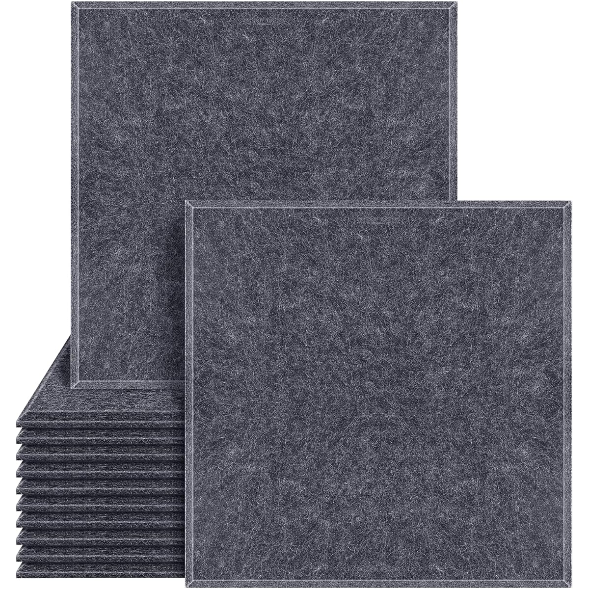 Upgrade Acoustic Panels Soundproof Foam Panels Soundproof Pads 12" x 12" x 0.4" High Density Pebble Edge Sound Panels Acoustic Treatment Perfect for Wall Decor (Sesame)