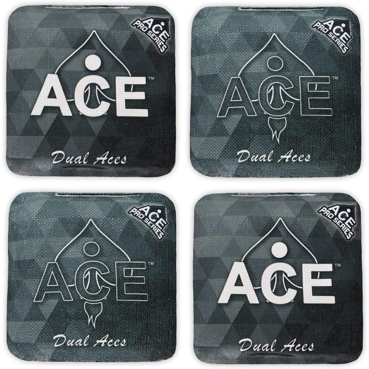 CornholeAce Dual Ace - Black (Set of 4 bags) - ACL Pro Engraved