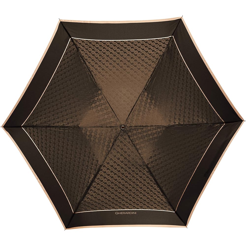 [Gherardini] AURORA 1GD 17001-01G Logo Jacquard Yarn-dyed Folding Umbrella (Made in Japan) Women's Black Japanese Rib 55cm (FREE Size)