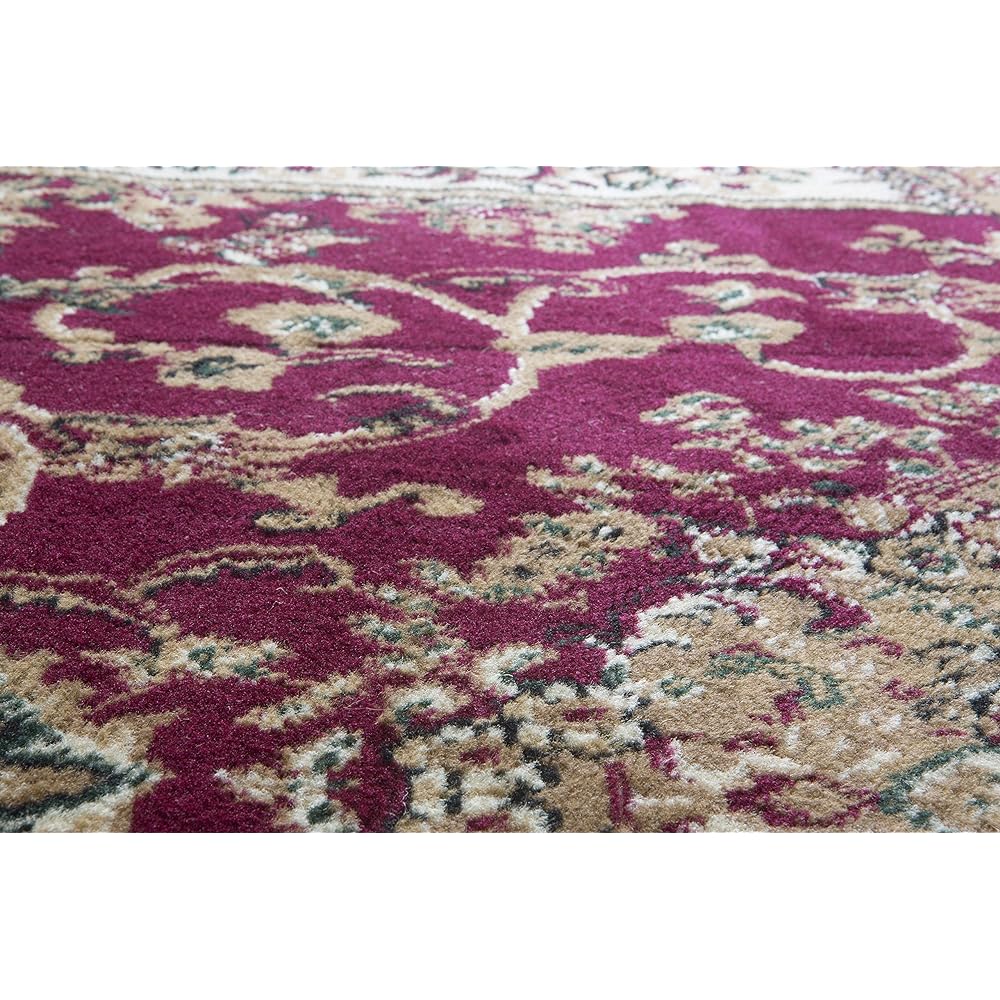 Family-life Rush Red 4.5 tatami (240x240cm) Persian pattern Wilton woven carpet