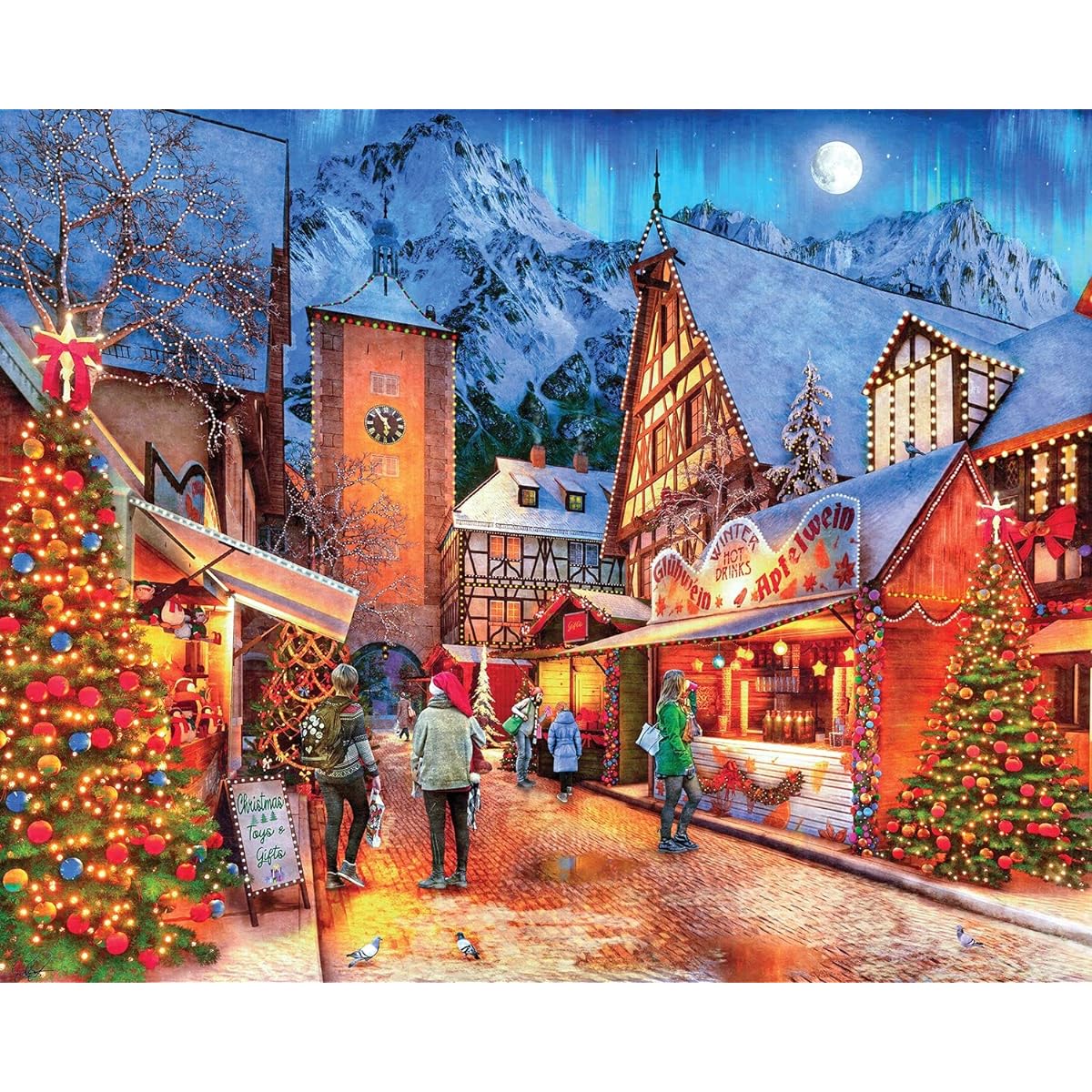 Springbok 1000 Piece Jigsaw Puzzle Holiday Village Made in the USA Large Size Unique Cut Pieces