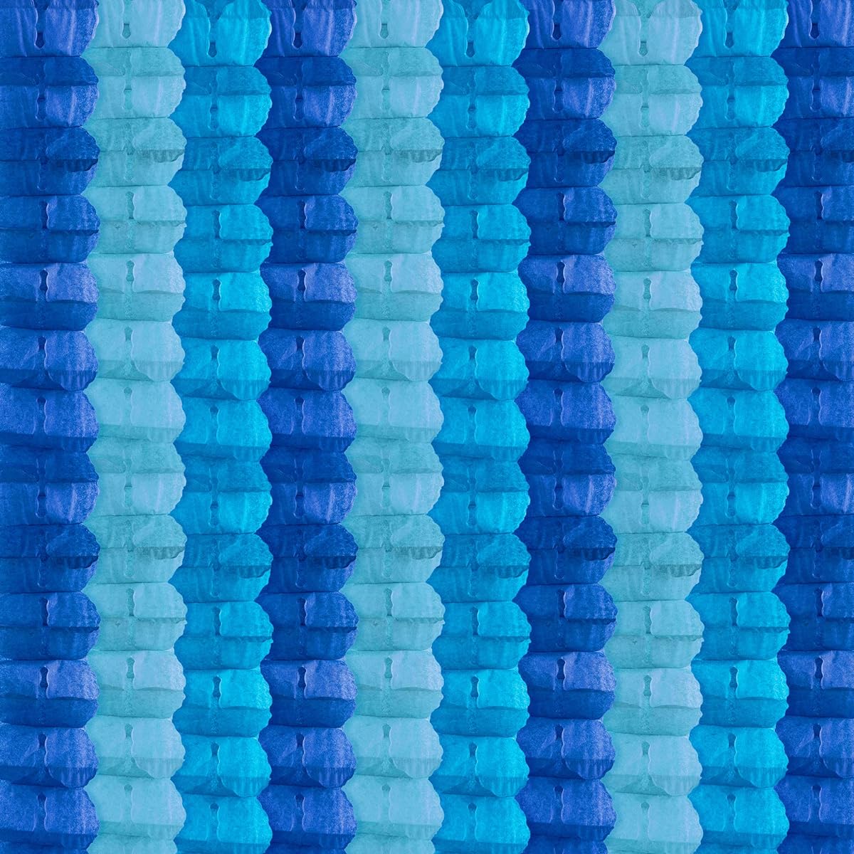 10ft Four Leaf Clover Land St. Patrick's Day Decorations Party Banner Paper Tissue Hanging Backdrop Set for Birthday/Classroom (6 Pieces) (Blue)