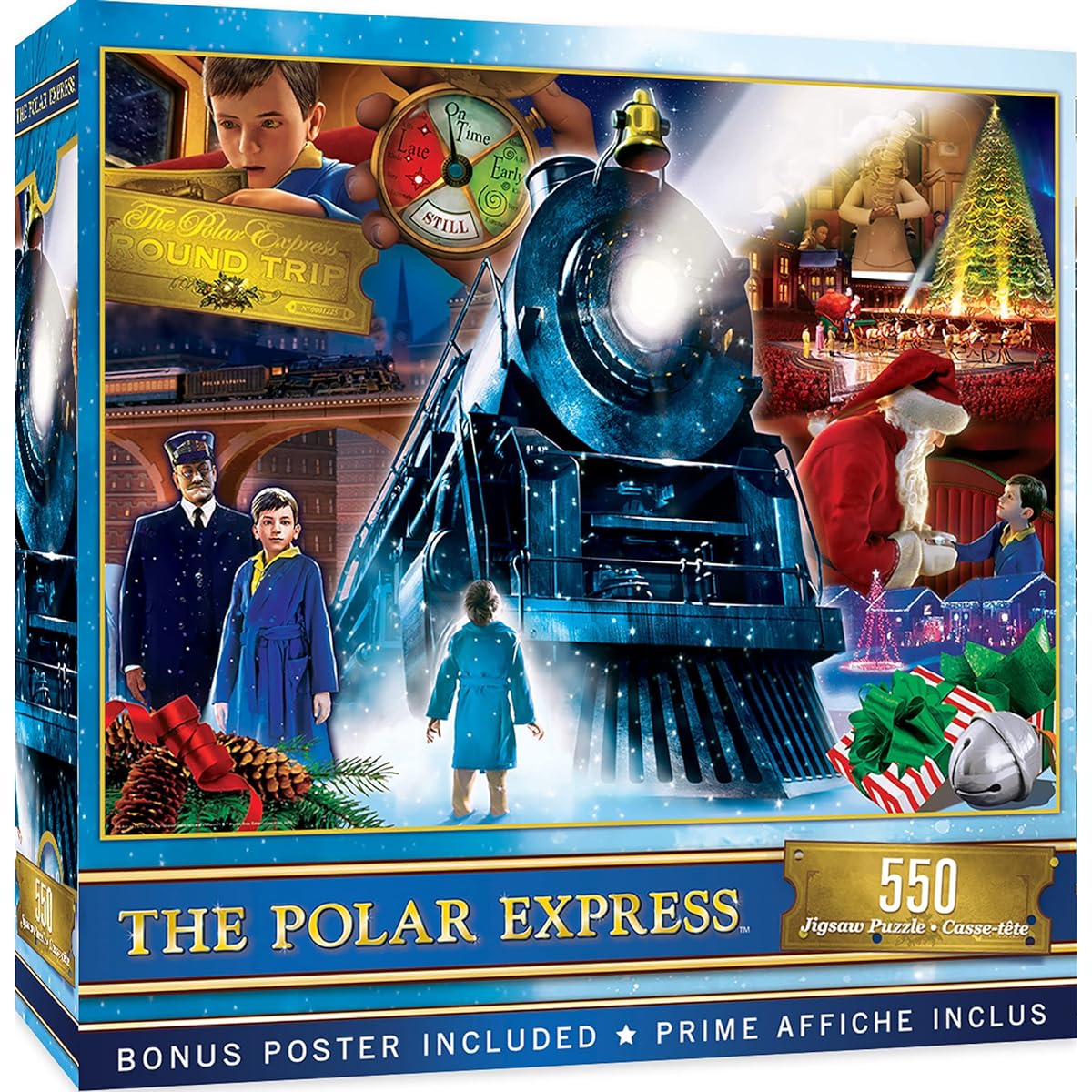 MasterPieces 550 Piece Glitter Christmas Jigsaw Puzzle - Polar Express Ride 550-18" x 24"