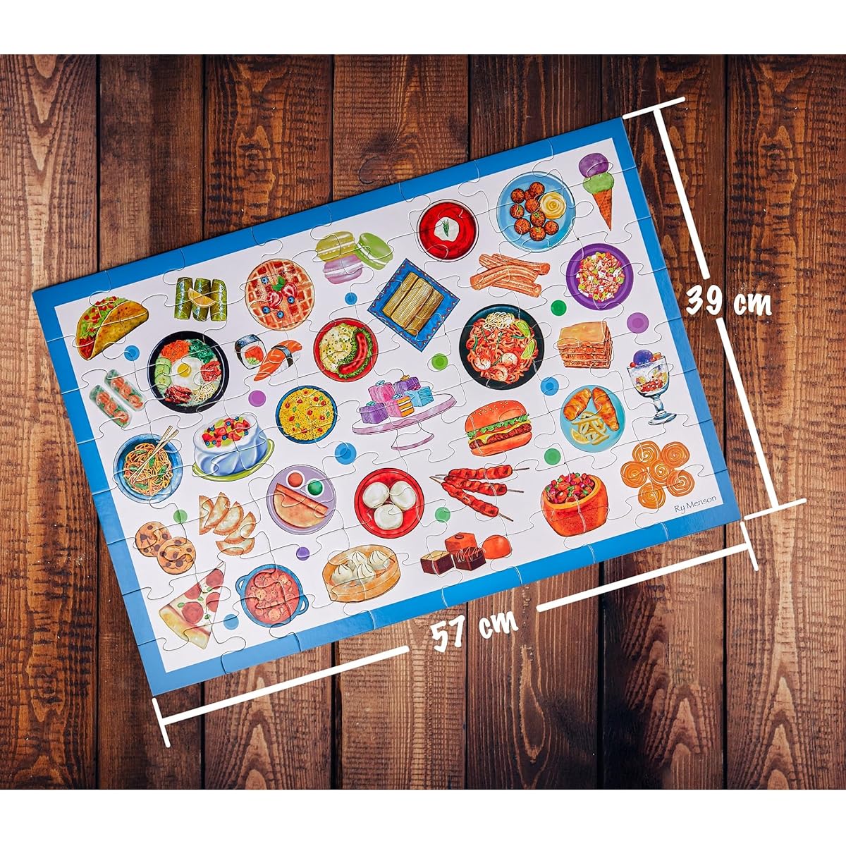 COGNISPRINGS - World Food Kids Puzzle Thick Floor Puzzle Educational Floor Puzzle for Kids Ages 4-8 64 Piece Jigsaw Puzzle Fun, Vivid and Easy to Grasp 57 x 39 cm