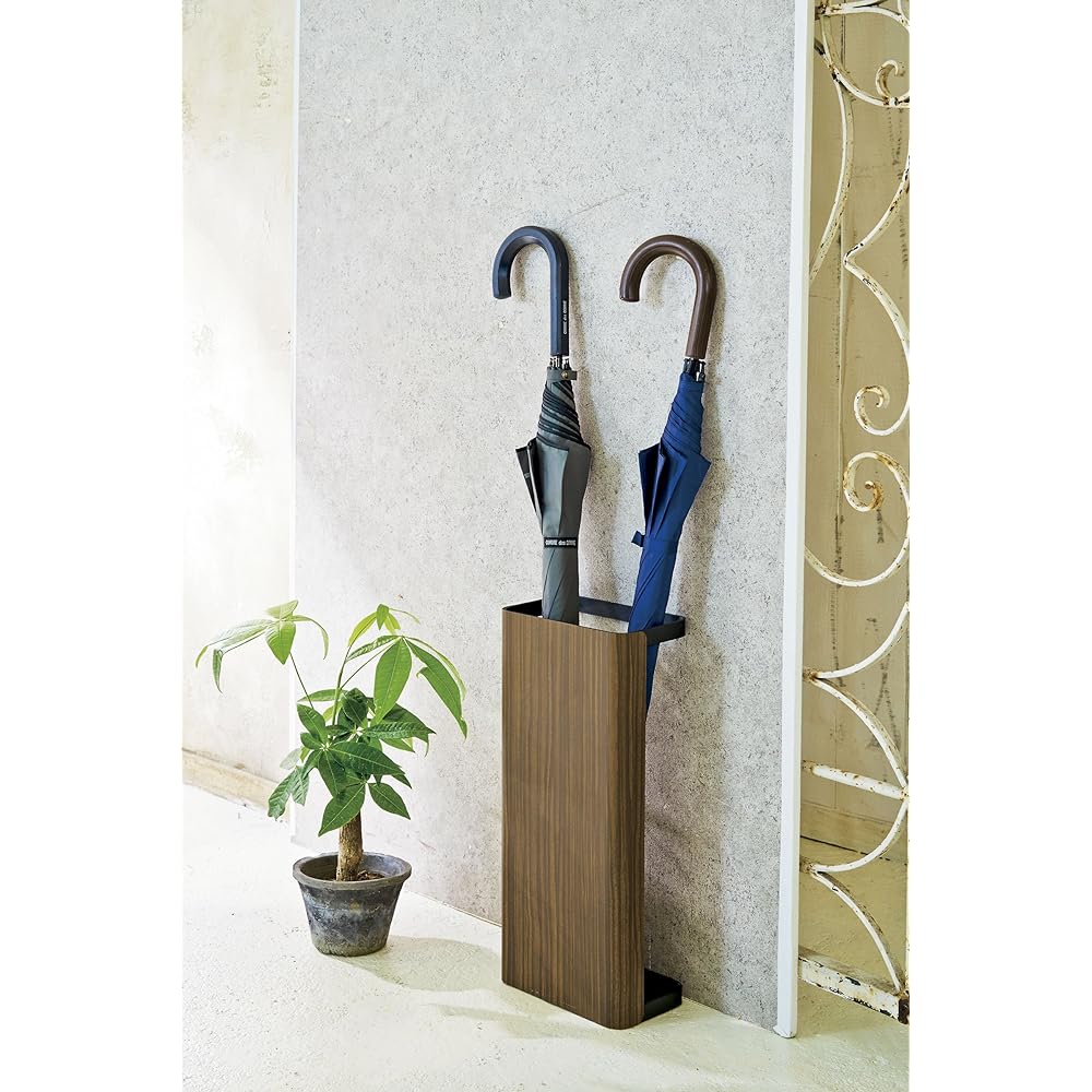 Miyatake Manufacturing Slim Umbrella Stand TEER Width 20 x Depth 12 x Height 45cm Brown Finished Product KB-100M BR