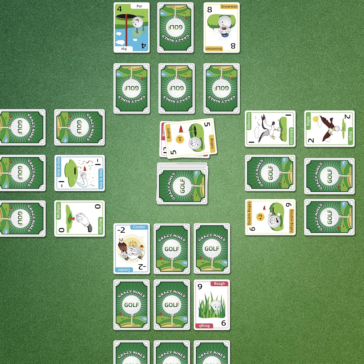 Westant Crazy Nines Golf Card Game - Funny Card Game for Ages 8-12, Teens and Adults, Family Card Game, Game Night Game for Groups, Adults