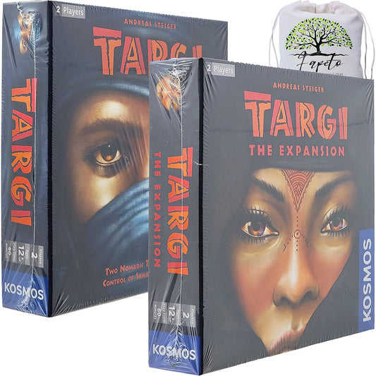 Tuareg Board Game - Targi (Core/Base) and Targi Expansion Bundle with Random Color Drawstring Bag