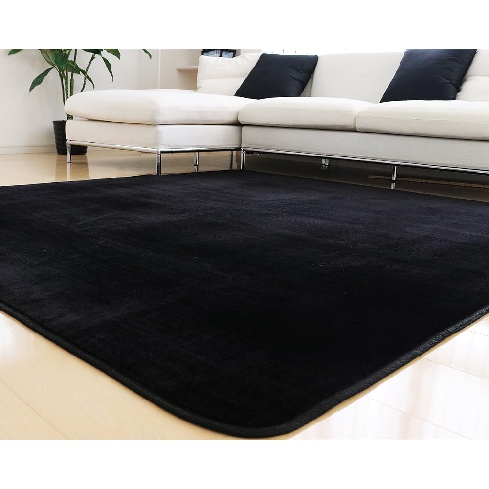 Freely Carpet Rug, Non-slip, 28 to choose from, 200 x 300 cm, Lightweight design, Made of ultra-high density microfiber fabric, Fully washable, Comfortable to use in all seasons, Plain/Black