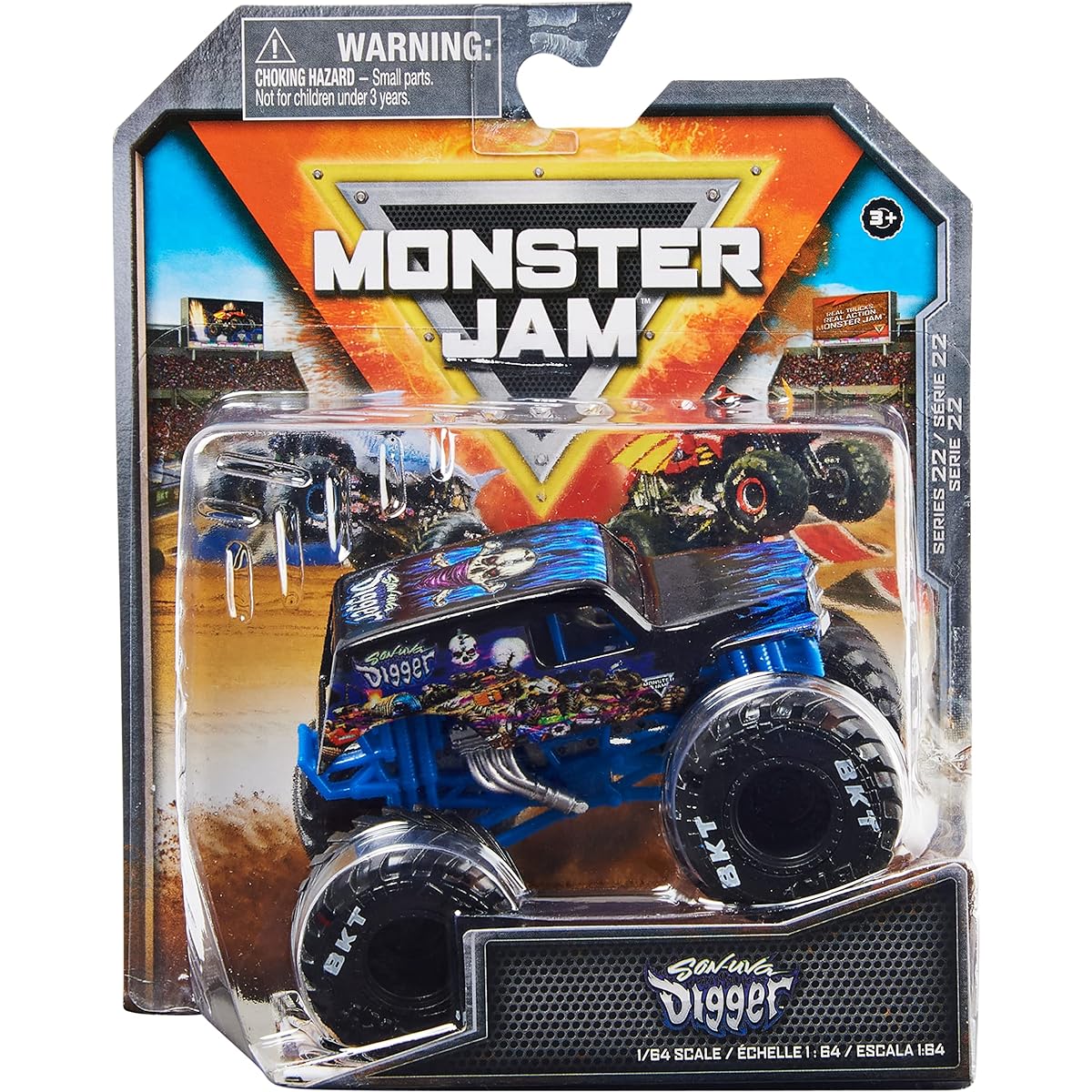Monster Jam [Official] Sonnuva Digger Monster Truck Diecast Car True Heavy Metal Series 1:64 Scale Kids Toy for Boys Ages 3 and Up