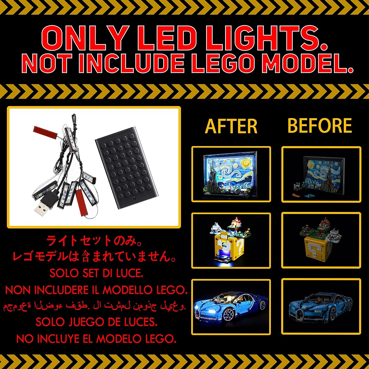 ASTEM LED Kit for Lego Monster Jam Max D Exclusive, 42119 (Lights Only, Lego Set Not Included).