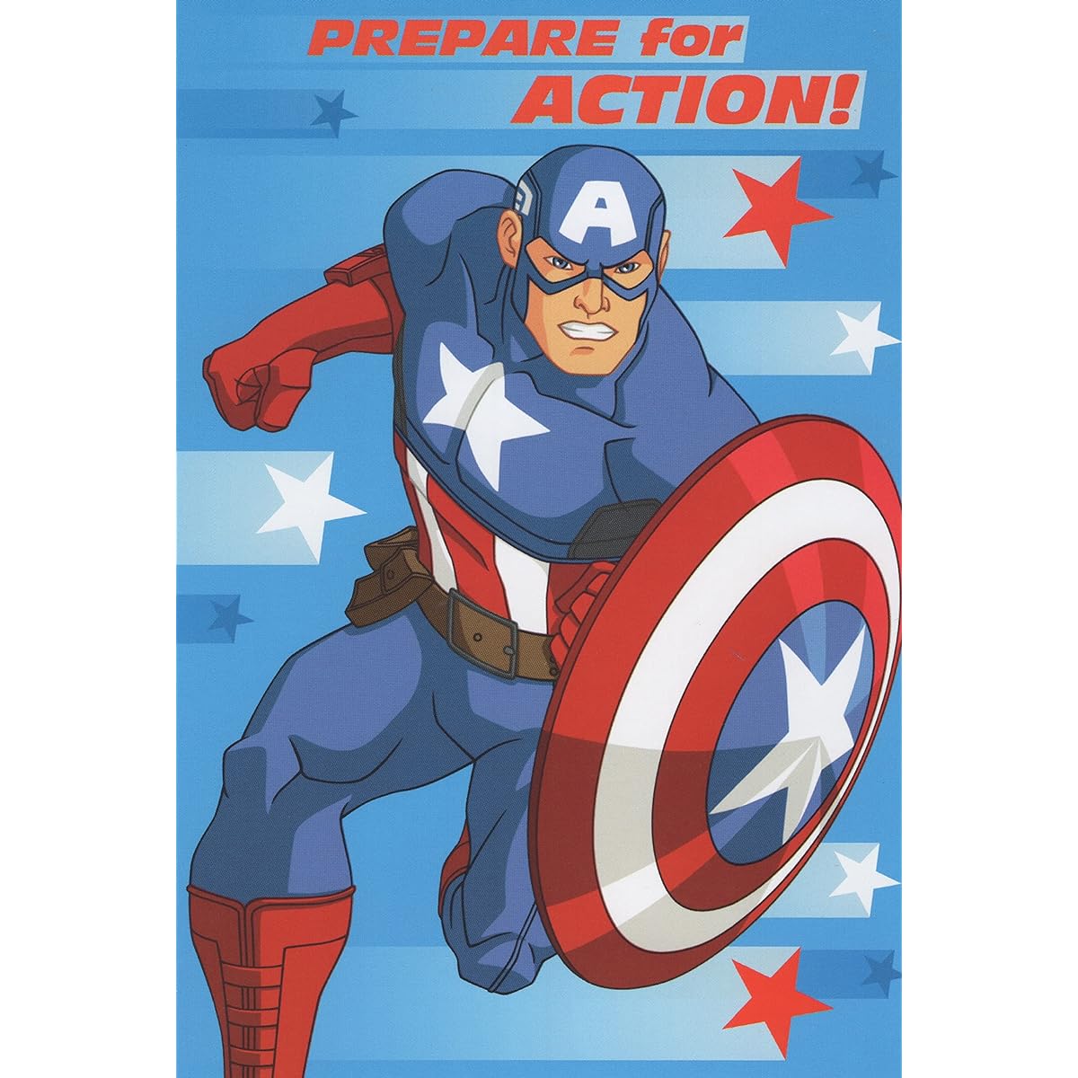 HEARTLINE Avengers Captain America Happy Birthday Card - Get ready for action! Defend your right to celebrate your goodness, your coolness and who you are.