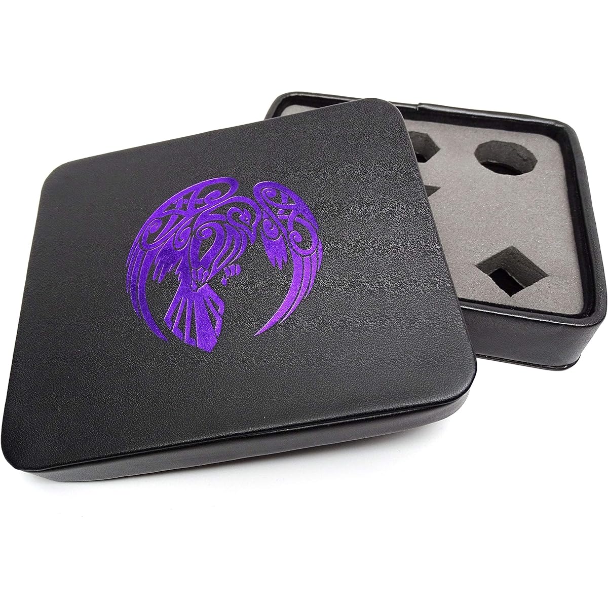 Leather Lite Dice Display and Storage Case – Perfect for Plastic, Metal, Stone and Wood Dice (Raven)