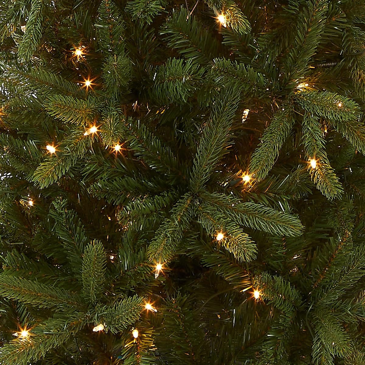 National Tree 7.5' "Feel Real" Grande Fir Pencil Slim Tree with 350 Clear Lights, Hinged (PEGF4-334-75)