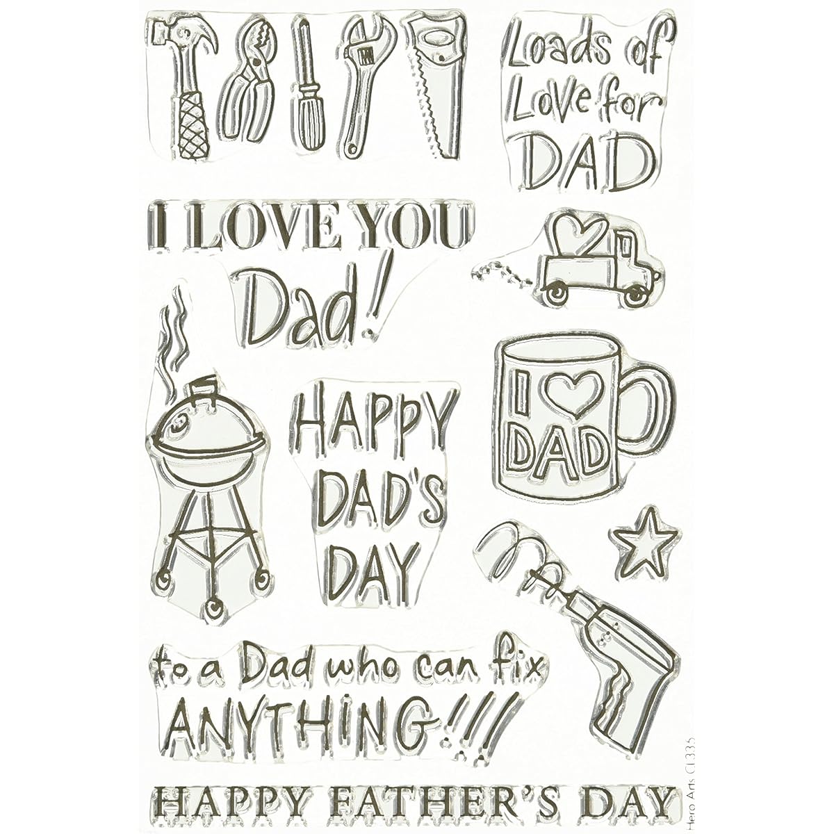Hero Arts Happy Dad's Day Stamp Set, Clear
