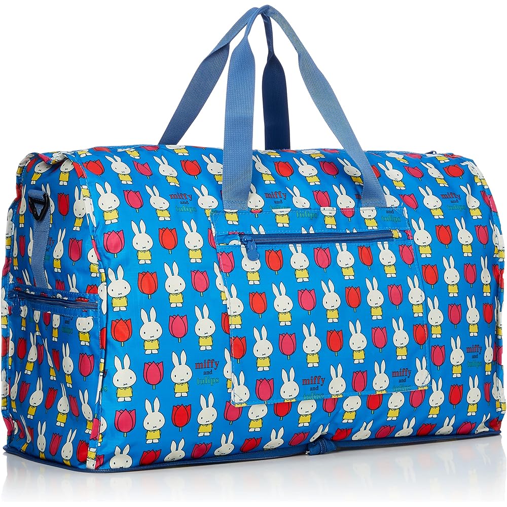 [Siffle] Keep it small and use it big! Convenient carry-on folding bag series for travel Folding Boston bag series has sold over 18 million pieces! dickbruna Miffy×siffler 500kg B124.Tulip Blue