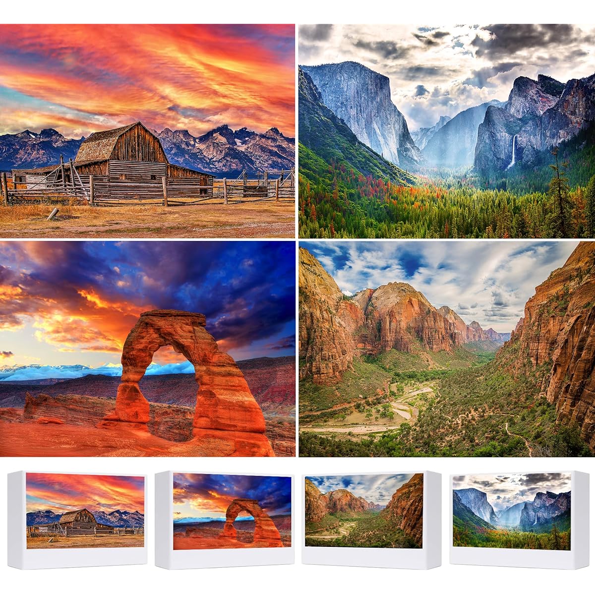 Jigsaw Puzzle 4 Pack 1000 Pieces for Adults 1000 Piece Puzzle for Adults Moraine Lake at Sunrise Puzzle Set Moraine Lake in the Rocky Mountains Banff National Park Landscape Puzzle Gifts Gifts for Women & Moms