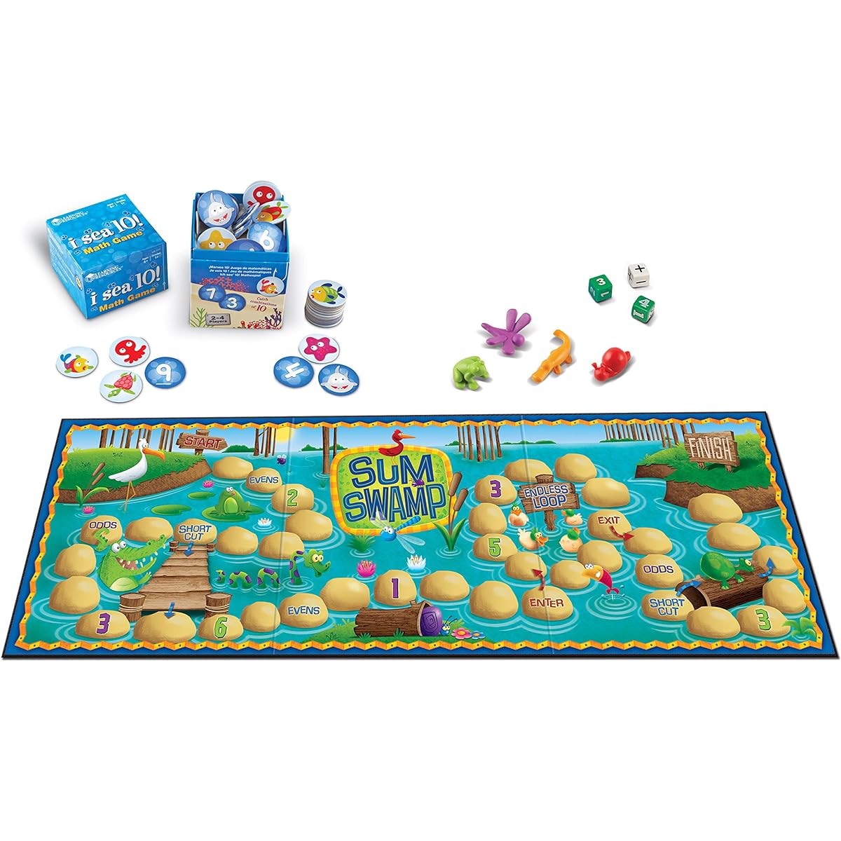 Learning Resources Math Adventure Pack Sum Swamp & I Sea 10 Games STEM Math Skills Ages 5+