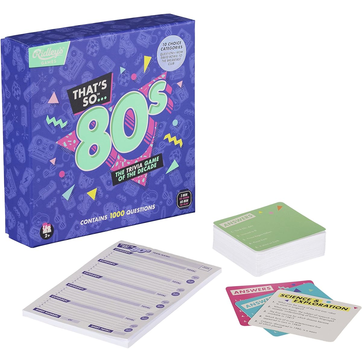 Ridley's That's So 80s Team Trivia Set Game for Families, Groups, and Parties