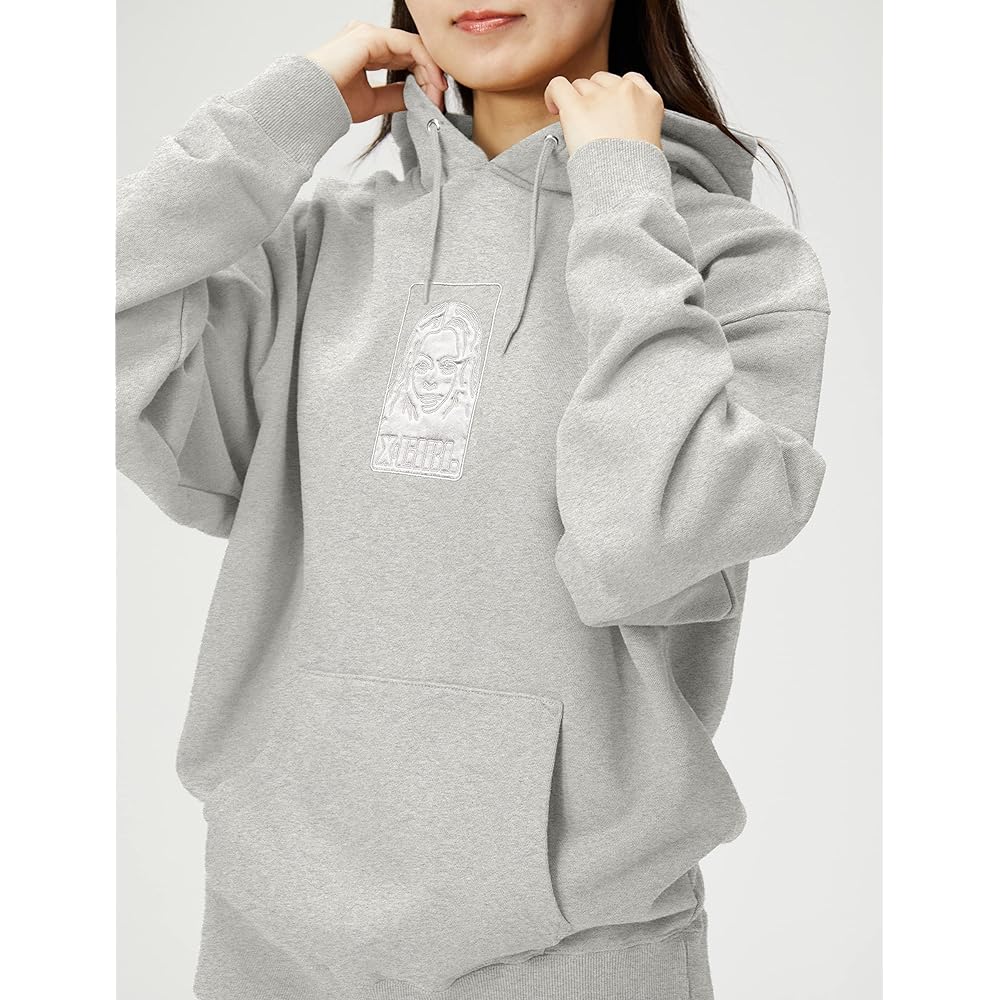 [X Girl] Hooded Sweatshirt SATIN PATCH SWEAT HOODIE Women's