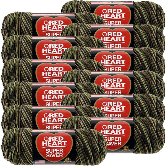 Red Heart Camo Super Saver Thread 12 Pack