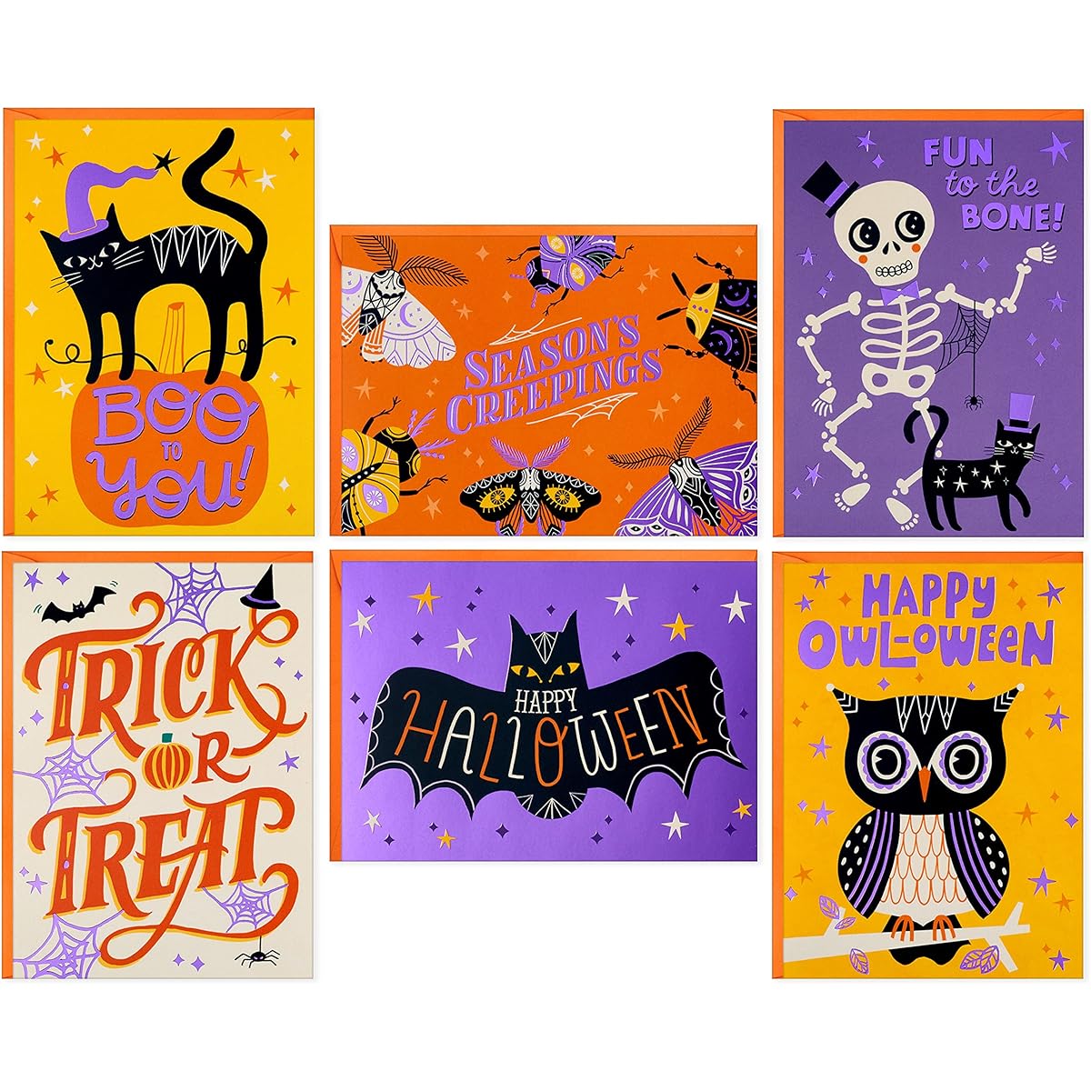 Hallmark Halloween Card Assortment - Season's Creeping (24 Cards with Envelopes)