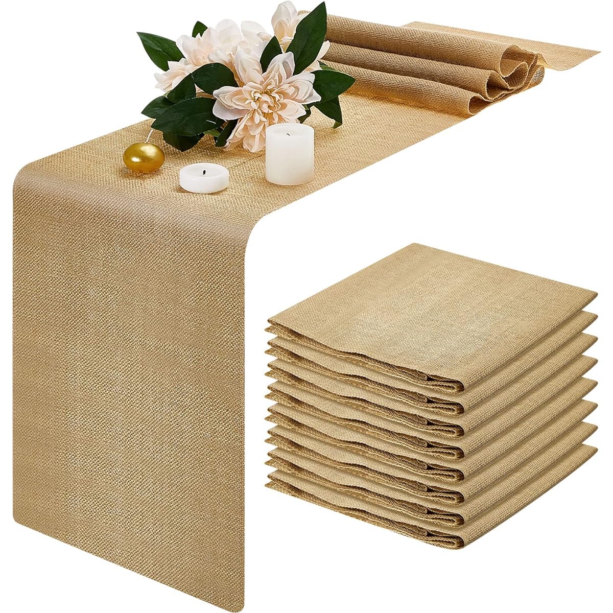 Burlap Table Runner 12 x 84 Inch Jute Table Runner for Wedding Farmhouse Rustic Table Runner Brown Natural Dresser Cover Wedding Banquet Decor Home Party Daily Holiday Decor