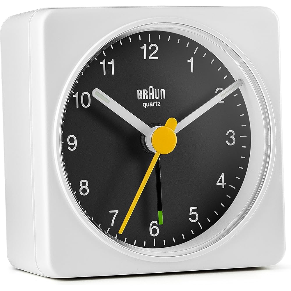 BRAUN ALARM CLOCK Brown Alarm Clock BC02WB Clock Black Black White Table Clock Alarm Clock Travel [Parallel Import]