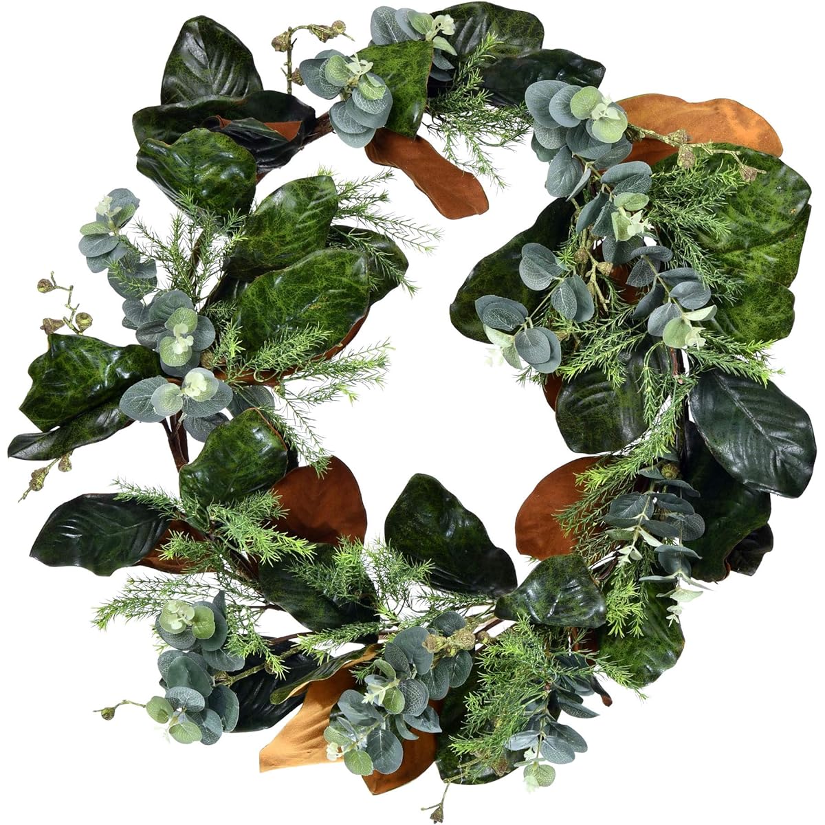 Vickerman 30" Everyday Artificial Green Magnolia Wreath, Artificial Indoor Floral Greenery Wreath for Home and Office Decor, Maintenance Free