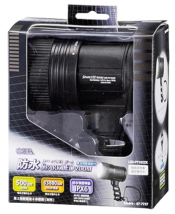 OHM Waterproof SPARK LED ZOOM Focus Adjustment Function Powerful Ryuto (07-7757)