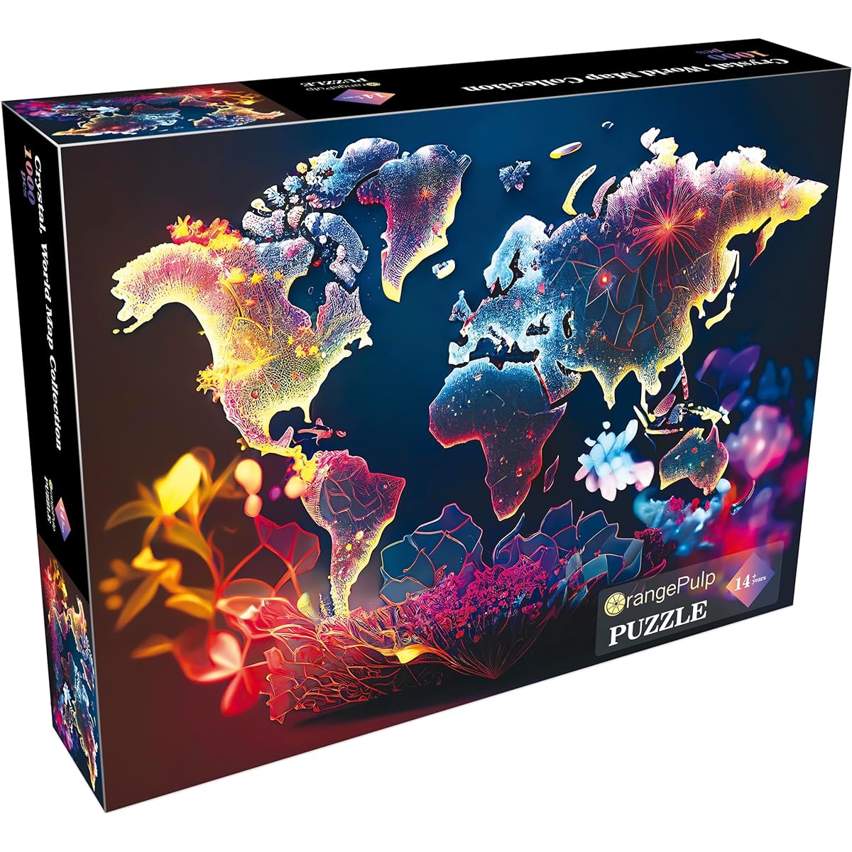 OrangePulp 1000 Piece Jigsaw Puzzle for Adults Family Brain Games World Map Collection Jigsaw Puzzle (Crystal)