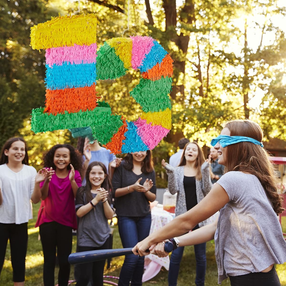 Relaxdays 10025189_904 Birthday Pinata Number 2 Hanging Pinata for Kids and Adults Stuffed Colorful 2