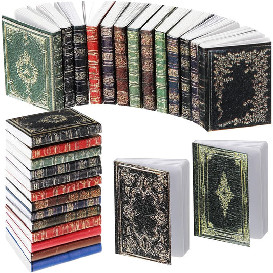 1:12 Scale Miniature Dollhouse Book Mini Miniature Book Dollhouse Accessories Tiny Things Timeless Model Library Decor DIY Projects for Girls Boys Dollhouse Schoolroom (200 Pieces)