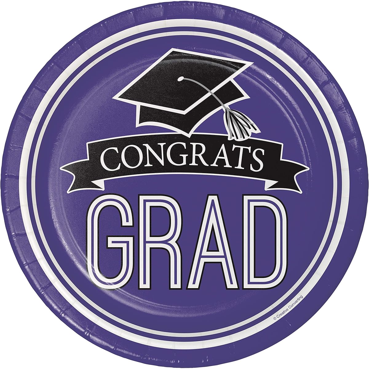 Graduation School Spirit Purple Paper Plates 54 Pieces