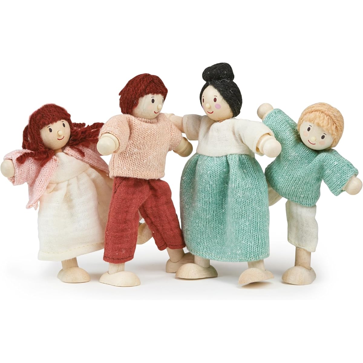Mentari Honeybunch Wooden Doll Family - Enhance Creative Storytelling in Your Dollhouse with Artisan Wooden Dolls - Adventures Await with This Poseable Dollhouse Family - For Ages 3 and Up