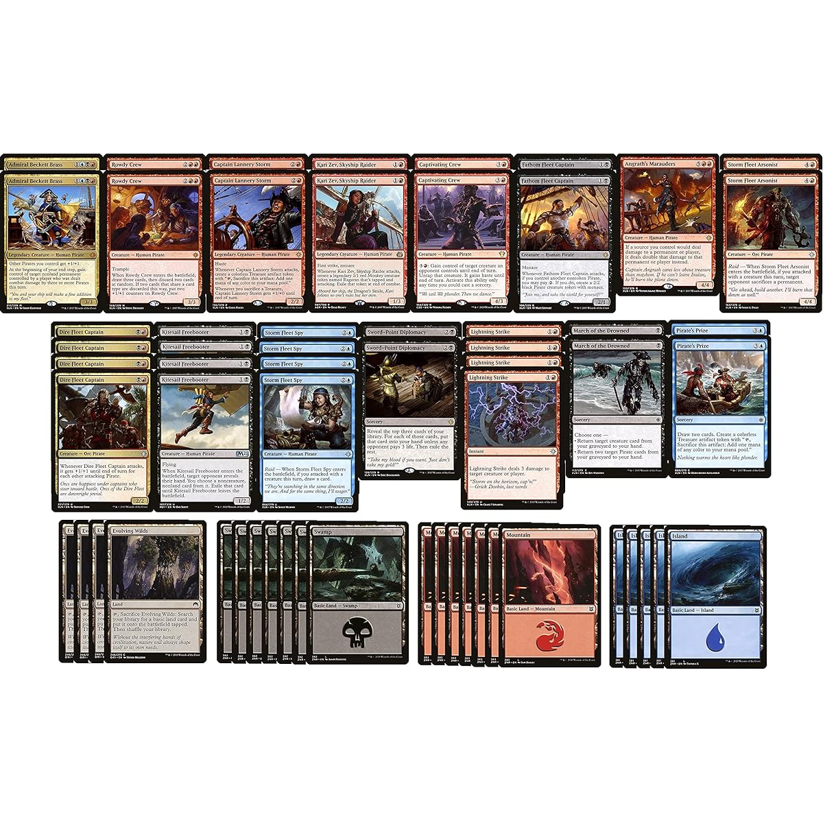 Elite Pirate Deck - Modern Legal - Custom Built - Magic the Gathering - Grixis - Red Blue Black - MTG - 60 Cards